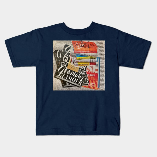 Book Lover Collage Kids T-Shirt by courtneylgraben